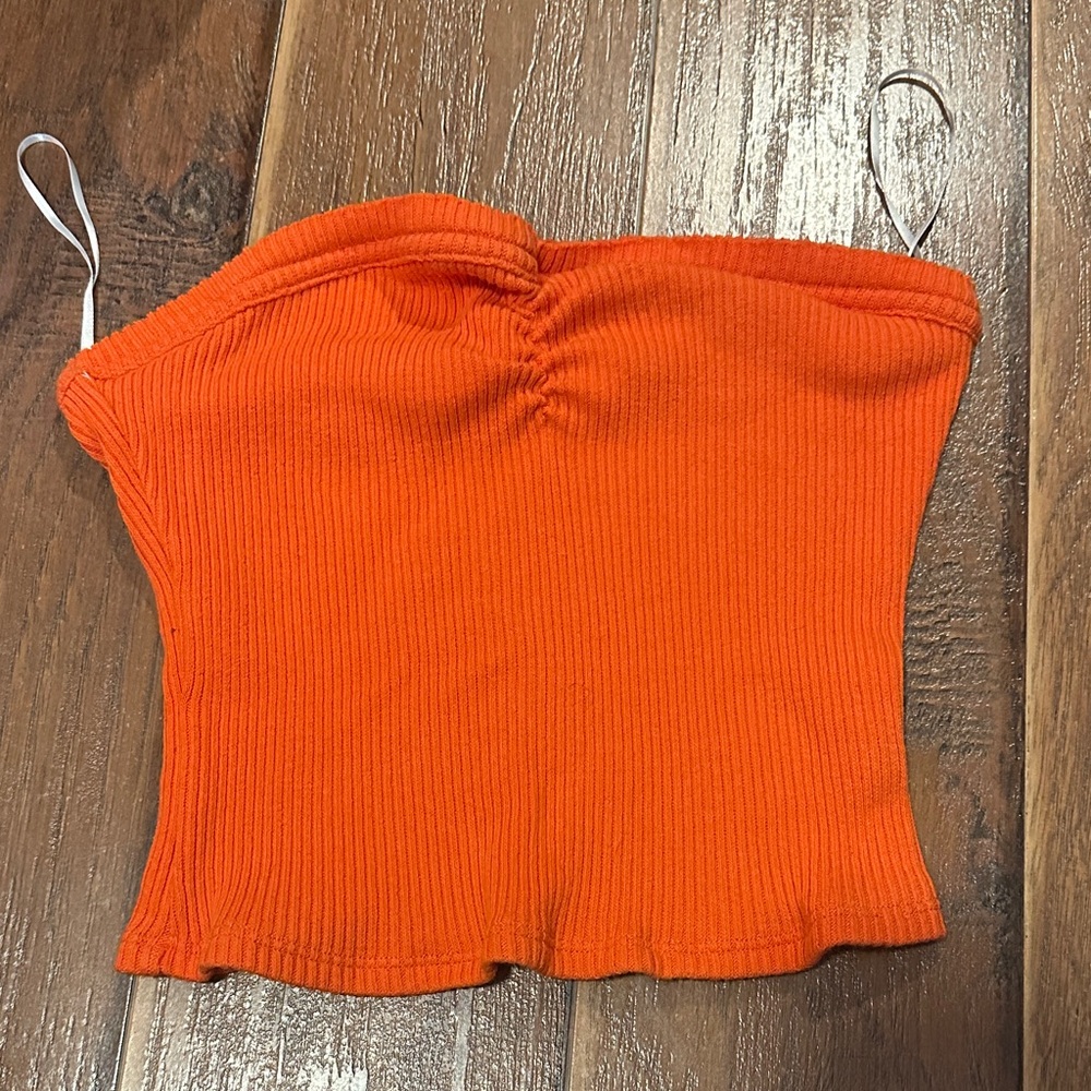 Vibrant Orange Urban Outfitters Ribbed Tube Top